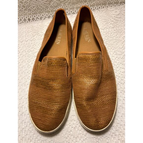 Women’s Ralph Lauren Brown Tread Casual Slip-on Tennis,  Janis SZ 8.5 - Picture 1 of 9